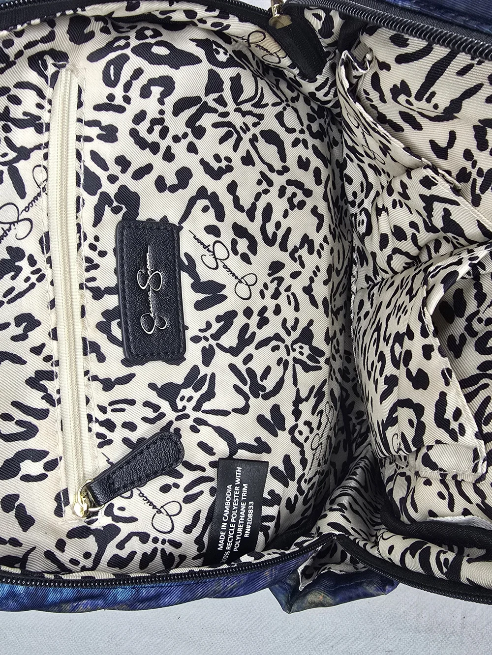 Jessica Simpson Blue and Gold Tie-Dye Quilted Backpack